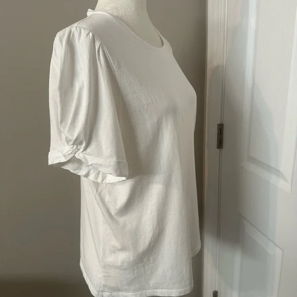 J.Crew White Puff Sleeve Tee - Picture 2 of 9